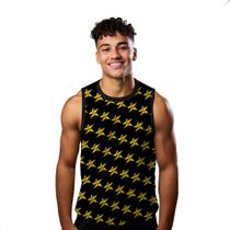 Camiseta Algodão Regata Verão Estilo Moda Praia Estrelas Amarelo Cartoon 339