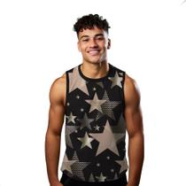 Camiseta Algodão Regata Verão Estilo Moda Praia Estrelas Cartoon Estelar 523