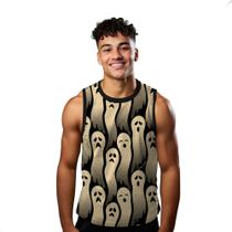 Camiseta Algodão Regata Verão Estilo Moda Praia Fantasmas Cartoon Terror 106