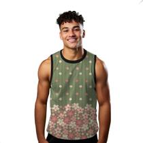 Camiseta Algodão Regata Verão Estilo Moda Praia Flores Cartoon Estilo 647