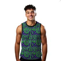 Camiseta Algodão Regata Verão Estilo Moda Praia Gosma Verde Neon 771