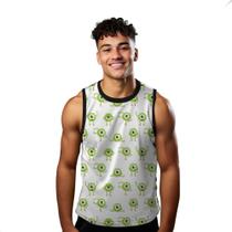 Camiseta Algodão Regata Verão Estilo Moda Praia Monstro Verde Cartoon 221