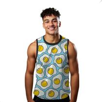 Camiseta Algodão Regata Verão Estilo Moda Praia Ovo Egg Cartoon 66