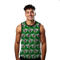 Camiseta Algodão Regata Verão Estilo Moda Praia Personagem Videogame Verde 228