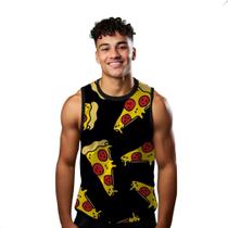 Camiseta Algodão Regata Verão Estilo Moda Praia Pizza Cartoon Comida 75 Camiseta Algodão Regata Verão Estilo Moda Praia Pizza Cartoon Comida 75