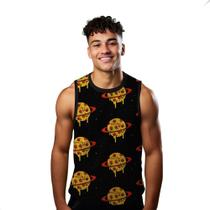 Camiseta Algodão Regata Verão Estilo Moda Praia Planeta Pizza Universo 155