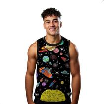 Camiseta Algodão Regata Verão Estilo Moda Praia Planetas Cartoon Universo 395 Camiseta Algodão Regata Verão Estilo Moda Praia Planetas Cartoon Universo 395