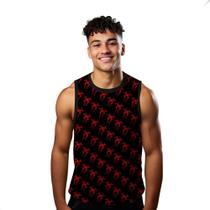 Camiseta Algodão Regata Verão Estilo Moda Praia Spider Cartoon Vermelho 336