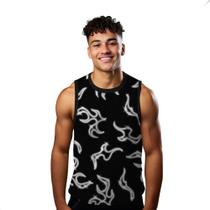 Camiseta Algodão Regata Verão Estilo Moda Praia Traços Brilho Brilhante 241