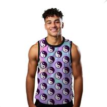 Camiseta Algodão Regata Verão Estilo Moda Praia Yin-Yang Cartoon 712