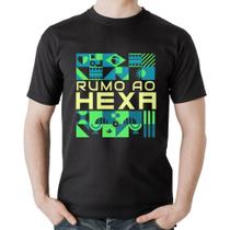 Camiseta Algodão Rumo ao Hexa - Foca na Moda