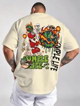 Camiseta Algodão Streetwear Casual Basica Simple Life Camiseta Algodão Streetwear Casual Basica Simple Life