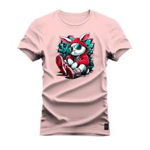 Camiseta Algodão T-Shirt Estampada Coelho sond