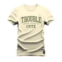 Camiseta Algodão T-Shirt Estampada Dtf Trouble
