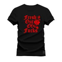Camiseta Algodão T-Shirt Estampada Varias Cores Fresh out