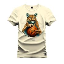 Camiseta Algodão T-Shirt Onça Basquete