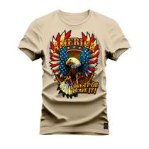 Camiseta Algodão T-Shirt Premium Estampada America Passaro