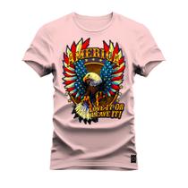 Camiseta Algodão T-Shirt Premium Estampada America Passaro