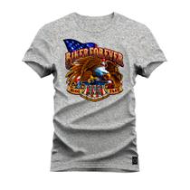 Camiseta Algodão T-Shirt Premium Estampada Biker Forever