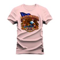 Camiseta Algodão T-Shirt Premium Estampada Biker Forever