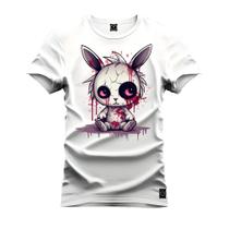 Camiseta Algodão T-Shirt Premium Estampada Coelinho Horror