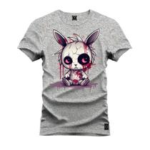 Camiseta Algodão T-Shirt Premium Estampada Coelinho Horror