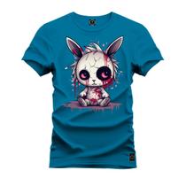 Camiseta Algodão T-Shirt Premium Estampada Coelinho Horror