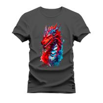 Camiseta Algodão T-Shirt Premium Estampada Dragon Style