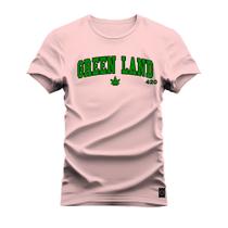 Camiseta Algodão T-Shirt Premium Estampada Green Land