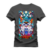 Camiseta Algodão T-Shirt Premium Estampada Mandala Animal