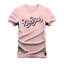 Camiseta Algodão T-Shirt Premium Estampada NewYork Scrip