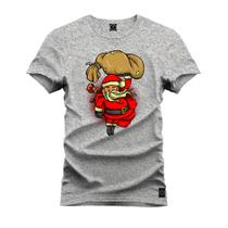 Camiseta Algodão T-Shirt Premium Estampada Papai Noel Estregador