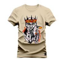 Camiseta Algodão T-Shirt Premium Estampada Rei Don