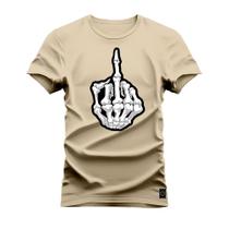 Camiseta Algodão T-Shirt Premium Estampada The Fuck Caveira