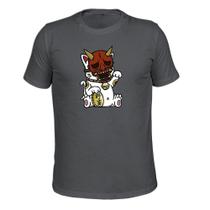 Camiseta Algodão Tecido Macio Gato Mask