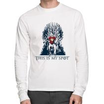 Camiseta Algodão This Is My Spot Manga Longa - Foca na Moda Camiseta Algodão This Is My Spot Manga Longa - Foca na Moda