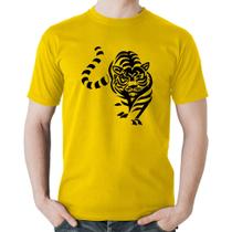 Camiseta Algodão Tigre Traços - Foca na Moda