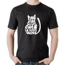 Camiseta Algodão Time spend with cats is never wasted - Foca na Moda