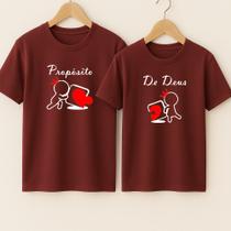 Camiseta Algodão Unissex Estamp Propósito De Deus Casal Completando Metadinha Compre 2 Namorados
