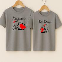 Camiseta Algodão Unissex Estamp Propósito De Deus Casal Completando Metadinha Compre 2 Namorados