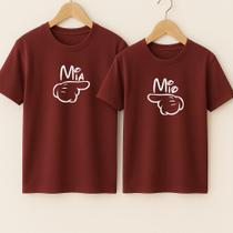Camiseta Algodão Unissex Estampa Mio Mia Lindo Carinho Afeto Amor Nova Moda Casual Dia dos Namorados
