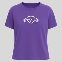 Camiseta Algodão Unissex Estampada Barra Batida Coração Blusa T-shirt Manga Curta Gola Redonda
