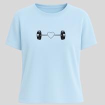 Camiseta Algodão Unissex Estampada Coração Barra T-shirt Blusa Manga Curta Gym Treino Academia Camiseta Algodão Unissex Estampada Coração Barra T-shirt Blusa Manga Curta Gym Treino Academia
