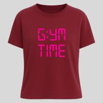 Camiseta Algodão Unissex Estampada Gym Time T-shirt Gola Redonda Blusa Treino Academia Musculação