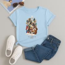 Camiseta Algodão Unissex Estampada Ou Santos Ou Nada Blusa Feminina Masculina T-shirt Cristã