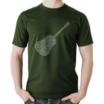 Camiseta Algodão Violão Notas Musicais - Foca na Moda