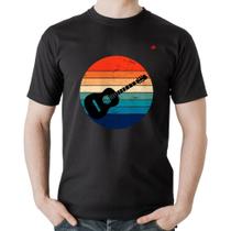 Camiseta Algodão Violão Vintage Sunset - Foca na Moda