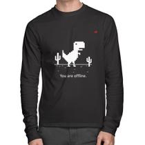 Camiseta Algodão You are offline Manga Longa - Foca na Moda