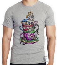 Camiseta Alice & Gato Blusa criança infantil juvenil adulto camisa todos tamanhos Camiseta Alice & Gato Blusa criança infantil juvenil adulto camisa todos tamanhos