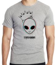 Camiseta Alien stupid humans Blusa criança infantil juvenil adulto camisa tamanhos